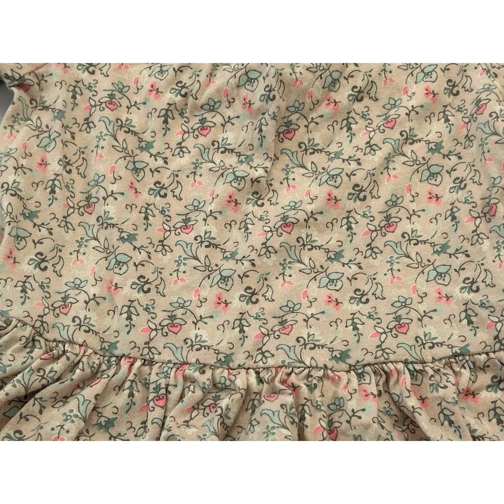 Baby Gap Girls Floral Ruffle Tiered Dress Pink 3-6 Months Cottagecore Cotton